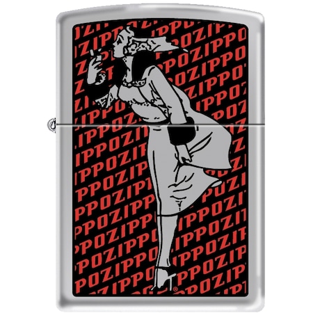 Zippo 2024 Zippo Custom Windy W/Logo Background Satin Chrome ZIP-207CI001429
